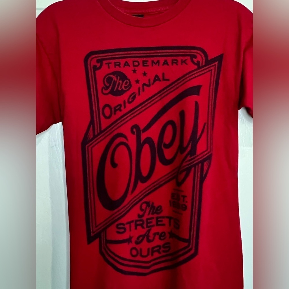 Obey Men’s “The Street’s Are Ours” Red T-shirt - Size Small - Picture 3 of 5